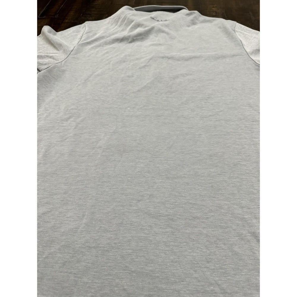 TravisMathew Polo Shirt Mens Medium Gray Stripe Pima Cotton Golf Performance - Picture 7 of 11